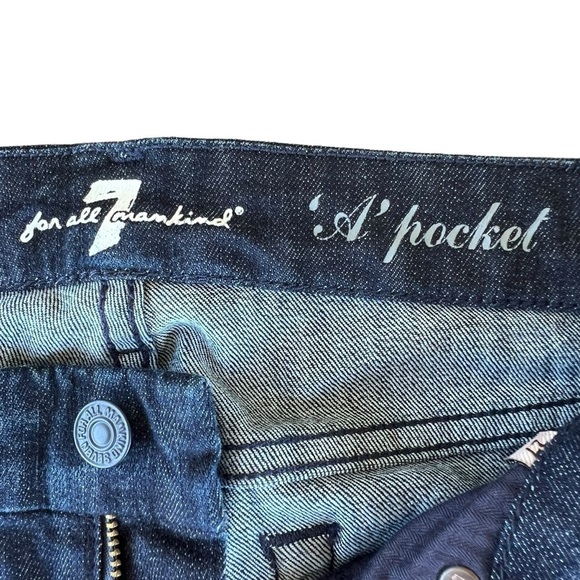 7 for all Mankind A Pocket Dark Wash Jeans Dark Wash Size 27 GUC READ - Picture 10 of 11